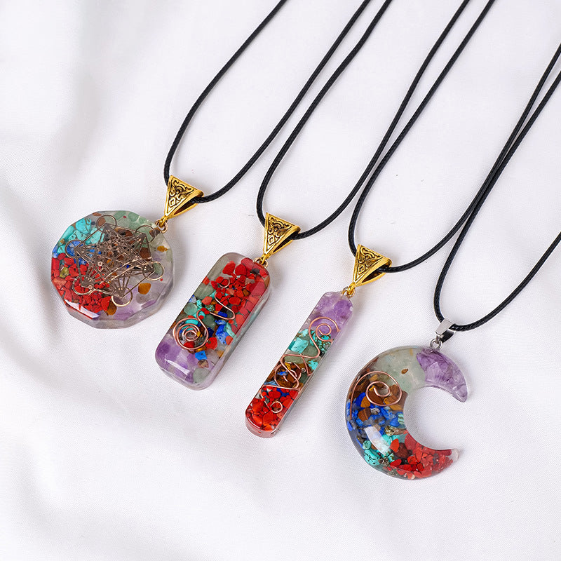 GEMYTHS 7 Chakra Mixed Gemstone Unisex Necklace Pendant