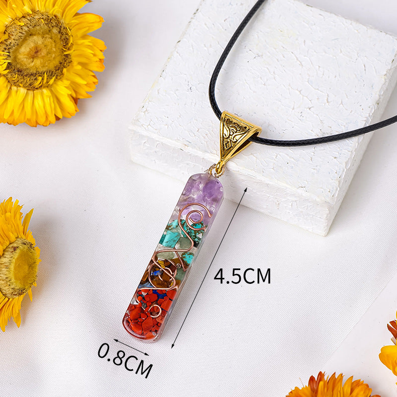 GEMYTHS 7 Chakra Mixed Gemstone Unisex Necklace Pendant