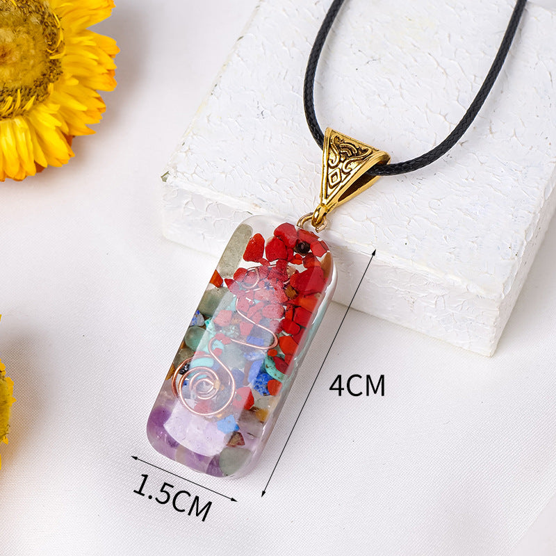 GEMYTHS 7 Chakra Mixed Gemstone Unisex Necklace Pendant