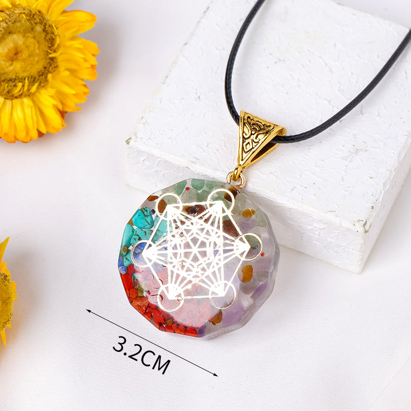 GEMYTHS 7 Chakra Mixed Gemstone Unisex Necklace Pendant