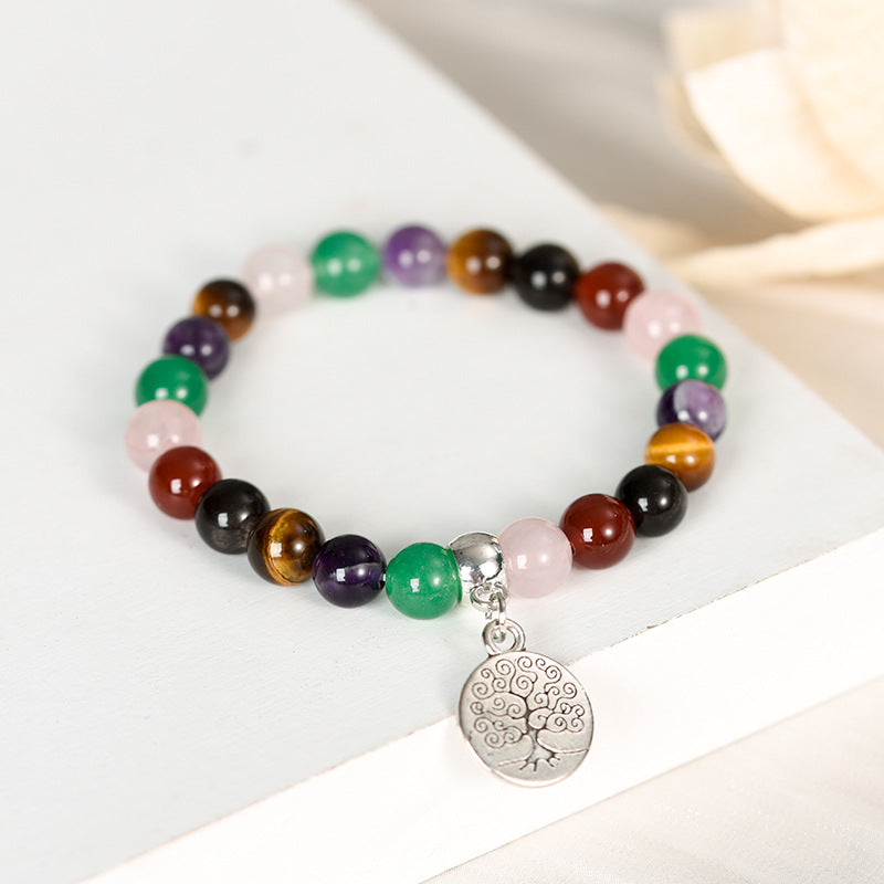 GEMYTHS 7 Chakra Mixed Gemstone Unisex Elastic Bracelet