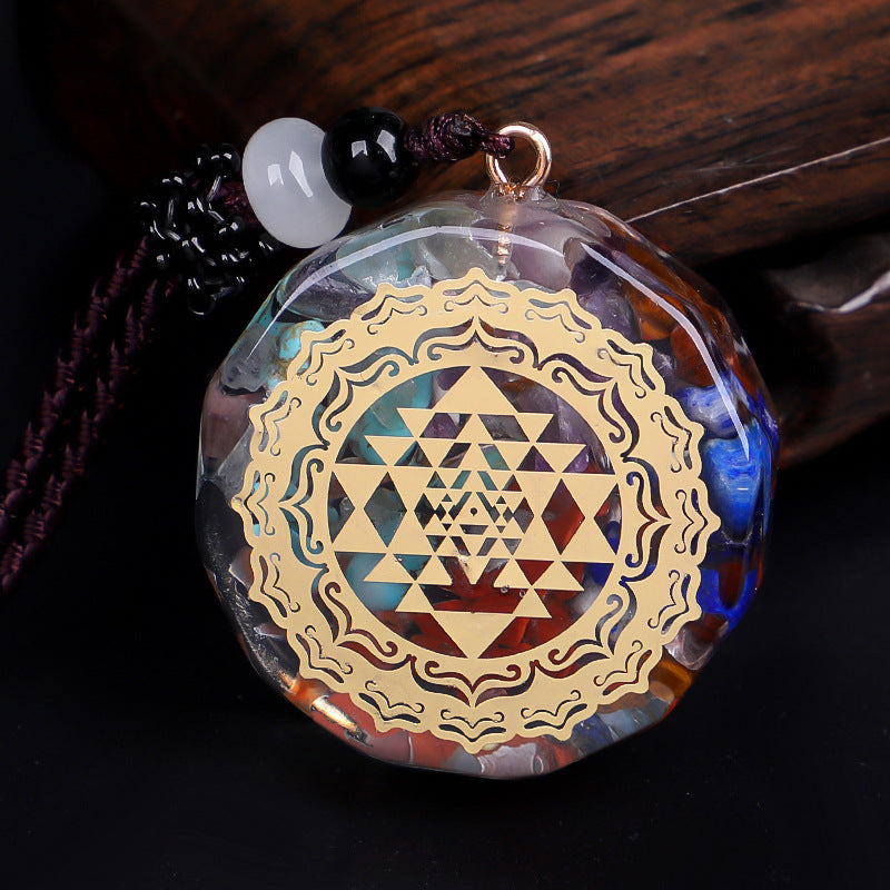 GEMYTHS 7 Chakra Orgone Reiki Healing Pendant Necklace