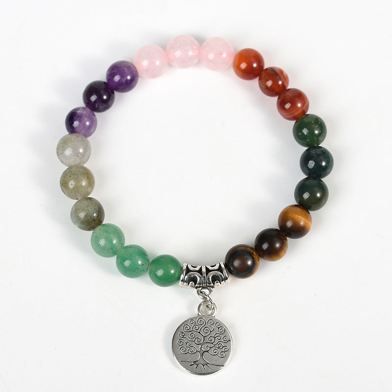 GEMYTHS 7 Chakra Mixed Gemstone Unisex Elastic Bracelet