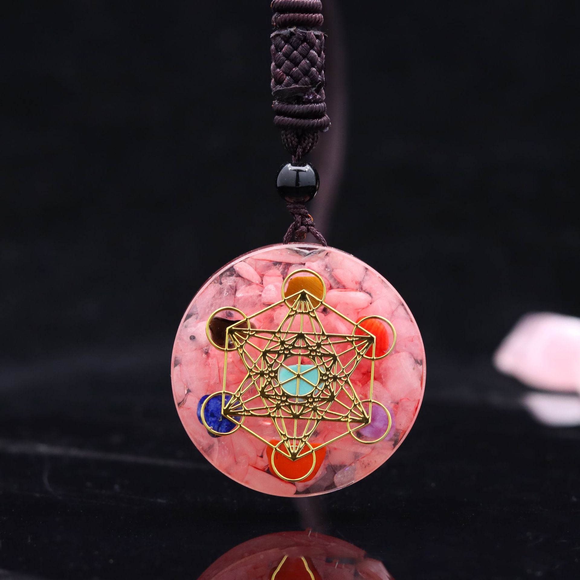 GEMYTHS 7 Chakra Orgone Pendant Necklace Handmade Meditation Piece