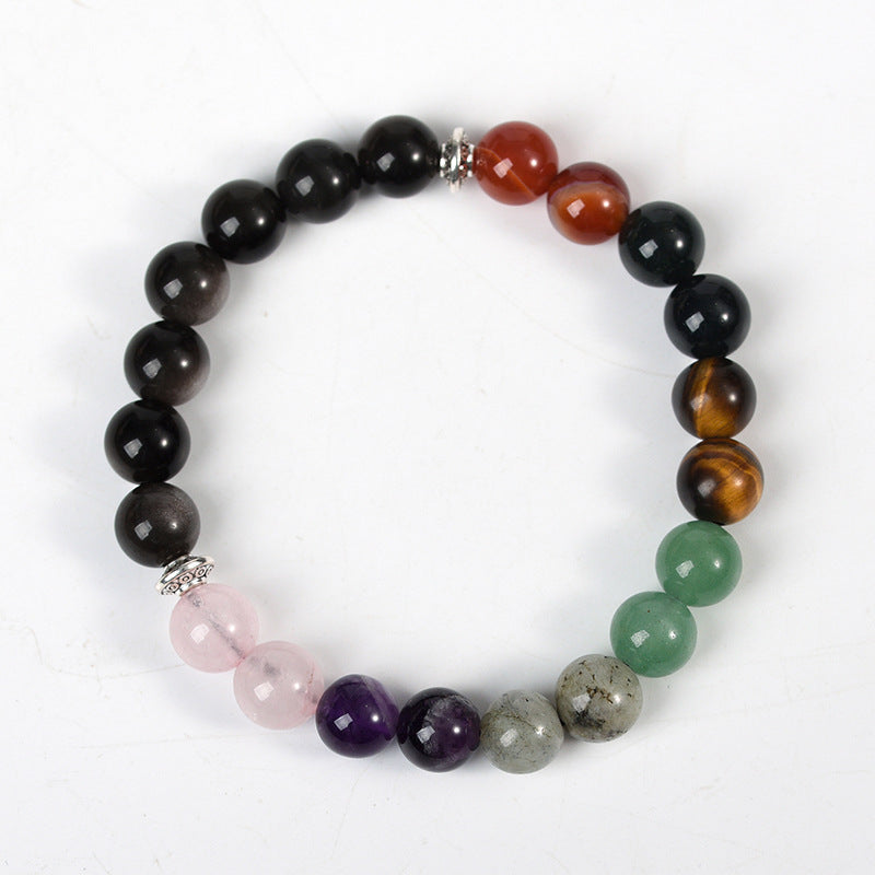 GEMYTHS 7 Chakra Mixed Gemstone Unisex Elastic Bracelet