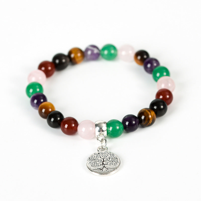 GEMYTHS 7 Chakra Mixed Gemstone Unisex Elastic Bracelet
