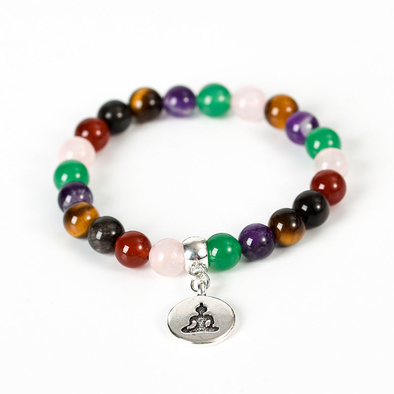 GEMYTHS 7 Chakra Mixed Gemstone Unisex Elastic Bracelet