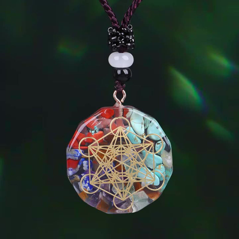 GEMYTHS 7 Chakra Orgone Reiki Healing Pendant Necklace