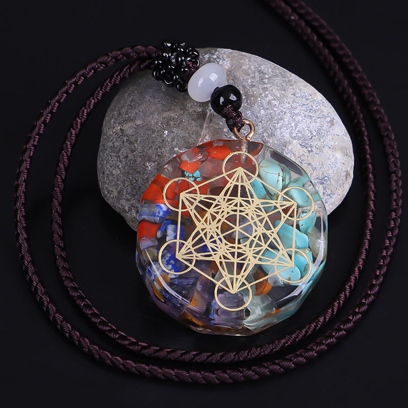 GEMYTHS 7 Chakra Orgone Reiki Healing Pendant Necklace